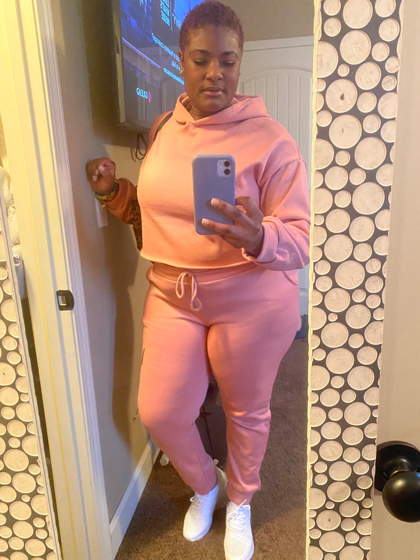 Pink Crop Jogger Plus