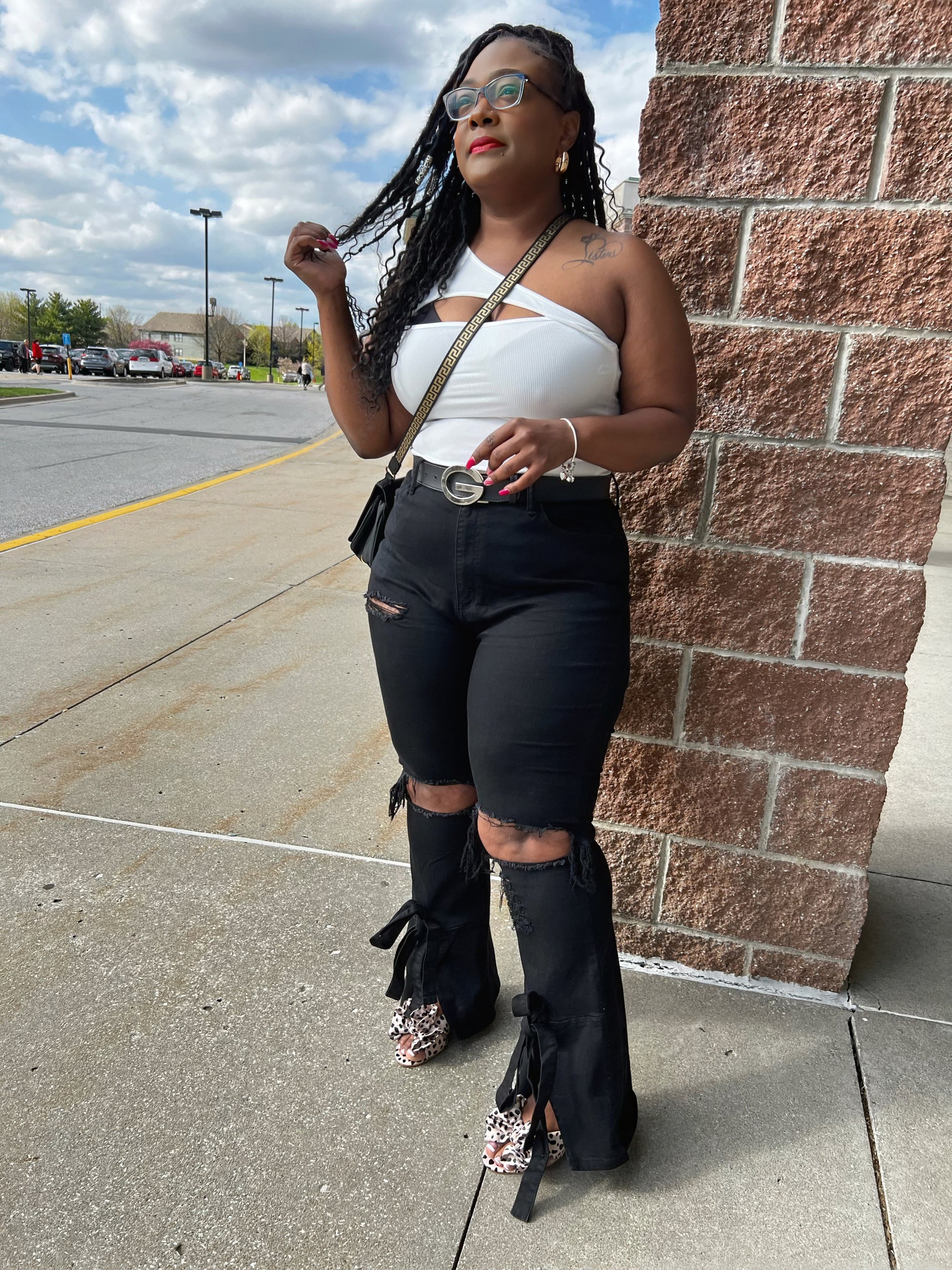 Jeans Plus Size Clothing For Young Adults Plus Black Ripped Split