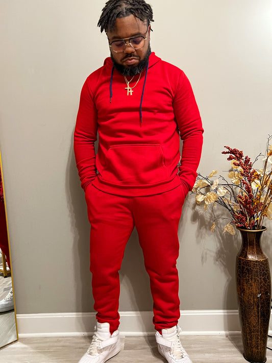 Men's Red Jogger Set