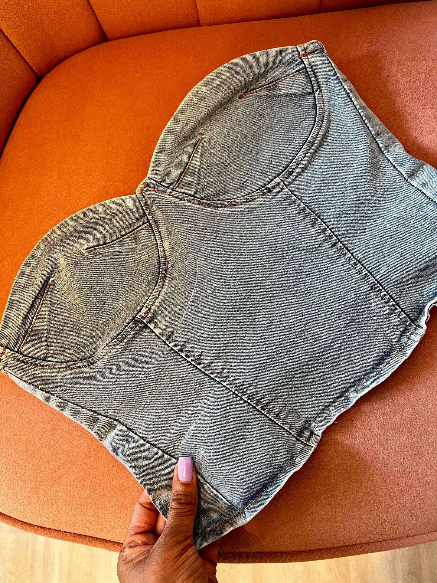 Denim Cropped Corset