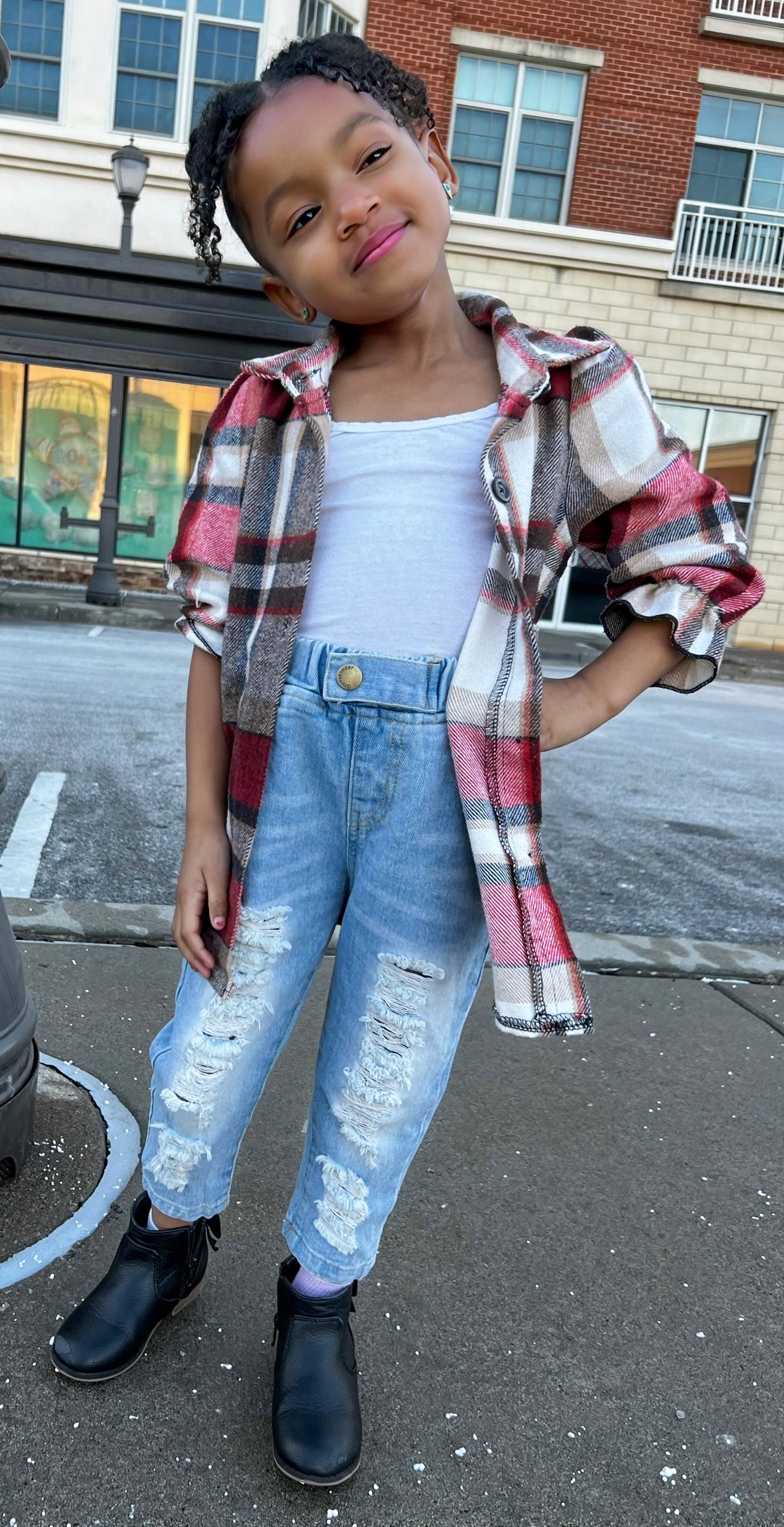 Girl's Vintage Ripped Denim